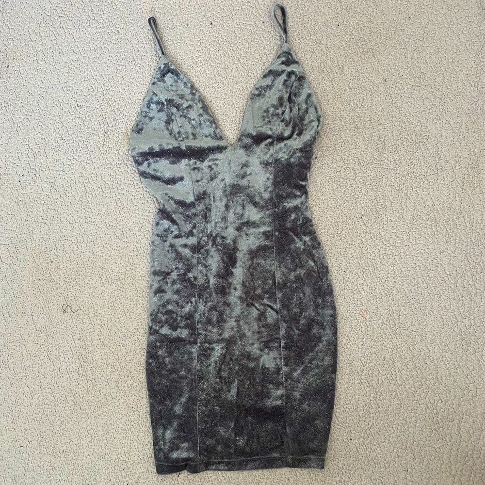 Silver/grey sparkle mini party dress